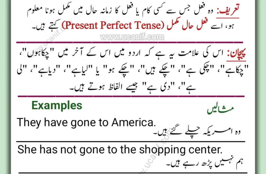 Present Perfect Tense in Urdu and English with 70+ Examples