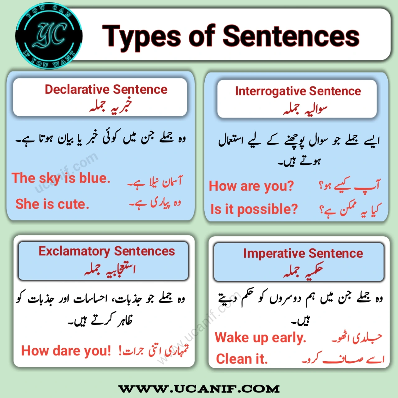 All Types of Sentences in Urdu with Rules, Examples & Uses